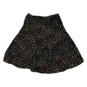 Jones New York Silk Flare Skirt Women Sz 10 Chiffon Chic Modern Office Polka-Dot